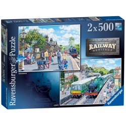 Ravensburger Railway Heritage Oakworth & Corfe 2 x 500 piece train jigsaws