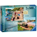 Devon Lynmouth and Dartmouth 2 x 500 Pieces Jigsaw Puzzle