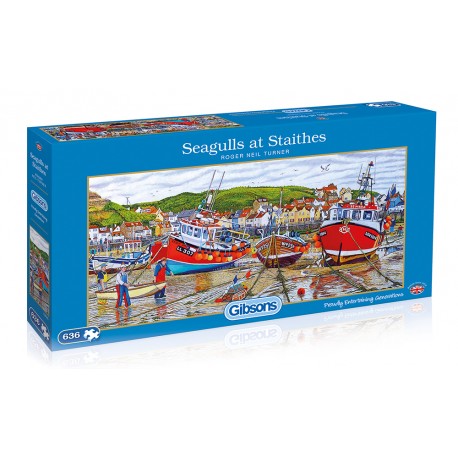 Seagulls at Staithes High Quality 636 Piece Jigsaw Puzzle