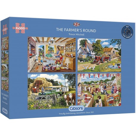 Gibsons The Farmer's Round 4x500 Piece Jigsaw Puzzle